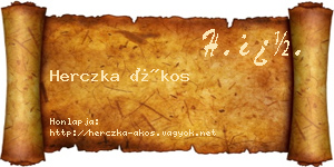 Herczka Ákos névjegykártya